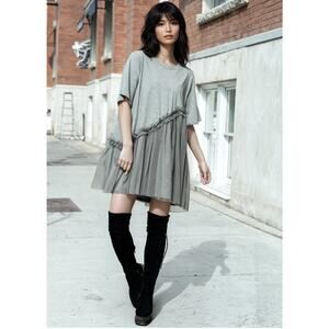 KATE HEWKO CANADA Asymmetrical Tulle Hem Babydoll Tunic Size SOLD OUT- ONE SIZE